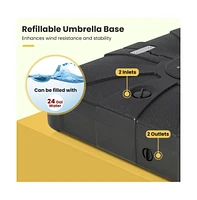 33.5 x 33.5 Inch Fillable Cantilever Umbrella Base with Wheels