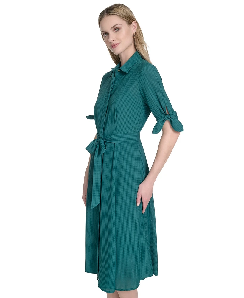 Calvin Klein Women's Chiffon Short-Sleeve Shirtdress