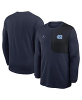 Jordan Men's Navy North Carolina Tar Heels 2025 Sideline Coach Uv Performance Long Sleeve T-Shirt