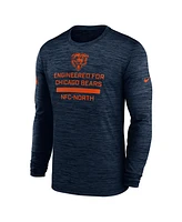 Nike Men's Navy Chicago Bears Sideline Velocity Performance Long Sleeve T-Shirt