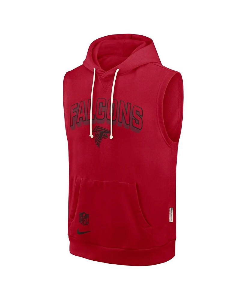 Nike Men's Red Atlanta Falcons Sideline Performance Sleeveless Pullover Hoodie
