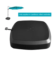 Patio Cantilever Offset Umbrella Base with Wheels for Garden Poolside Deck