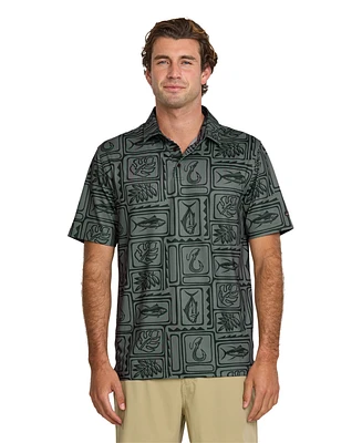 Quiksilver Waterman Men's Regular Fit Fish Block Polo Shirt