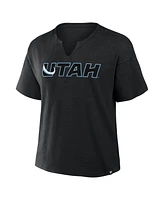 Fanatics Women's Black Utah Mammoth Combo Stadium Slub Boxy T-Shirt