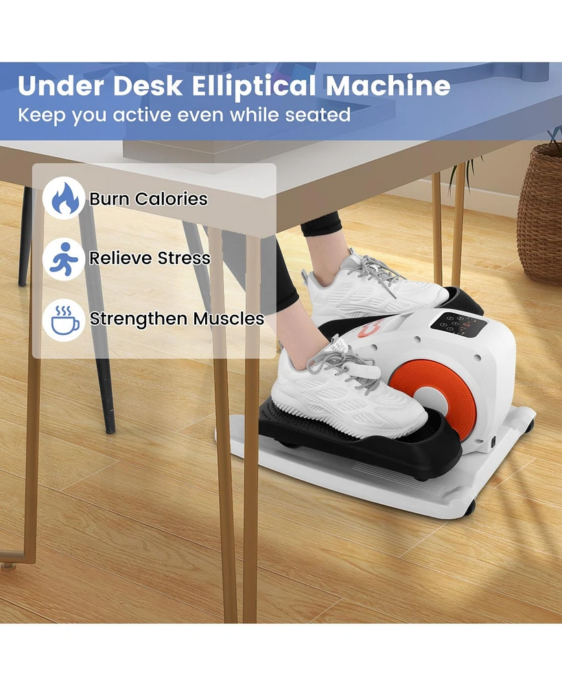 Under Desk Elliptical Machine with Display Monitor for Home Office