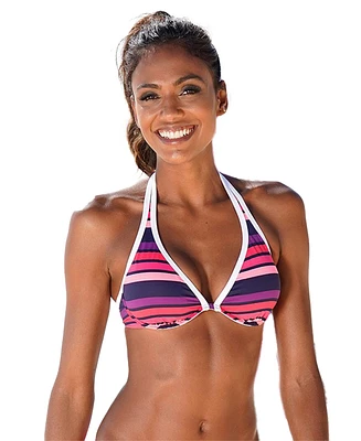 Lascana Women's Striped Triangle Bikini Swimsuit Top Bra Sizing