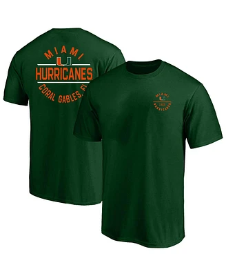 Fanatics Men's Green Miami Hurricanes Big Tall Fast Break 2 Hit T-Shirt