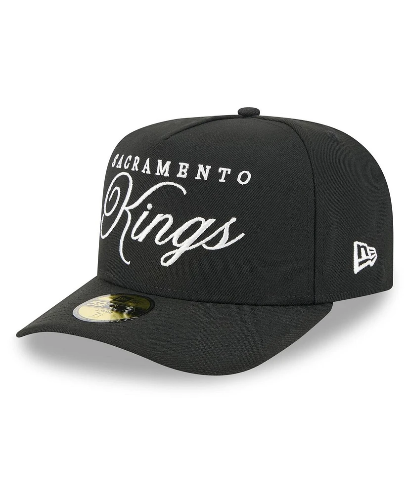 New Era Men's Black Sacramento Kings 2025 Nba Draft A-Frame 59FIFTY Fitted Hat