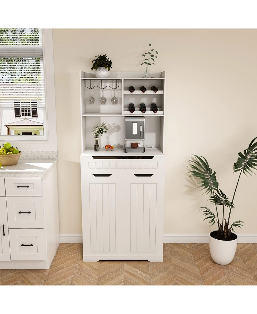Streamdale Furniture White Buffet Cabinet with Hutch