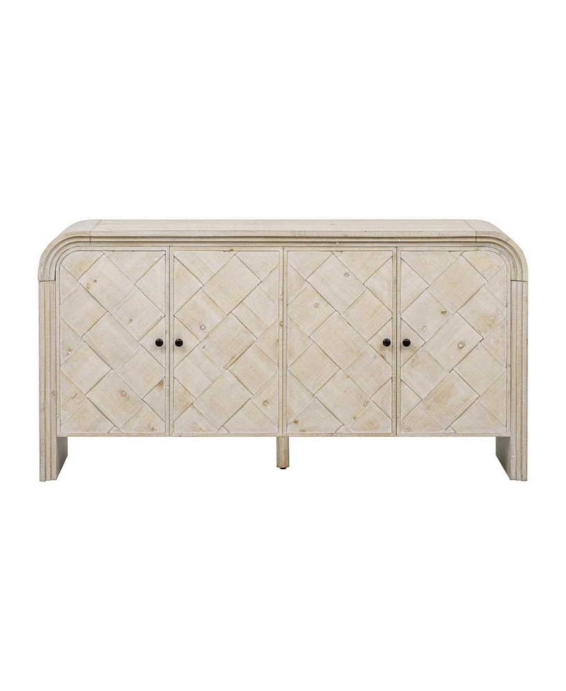 Streamdale Furniture Woven Wood Slat Door Sideboard