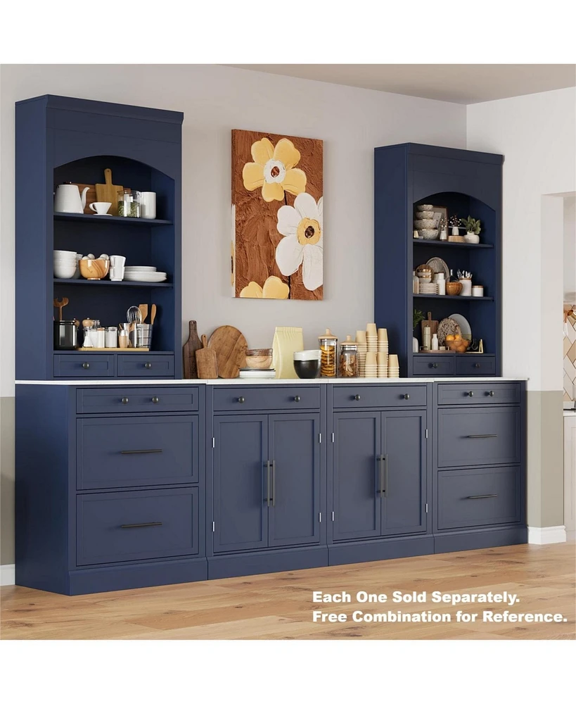 Streamdale Furniture Freestanding Kitchen Pantry with Shelves & Drawer