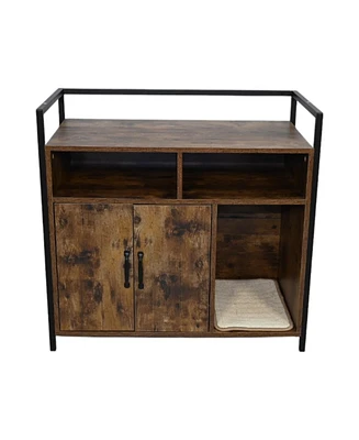 Streamdale Furniture Rustic Brown Cat Litter Box Enclosure