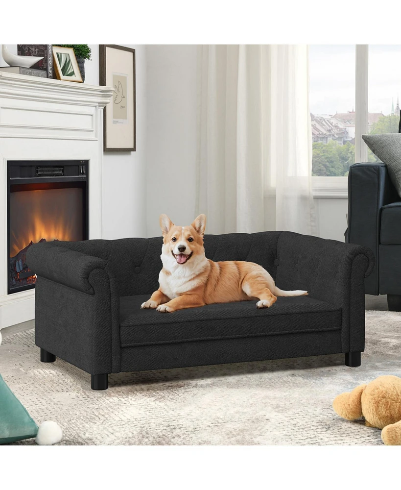 Streamdale Furniture Elegant Elevated Dog Sofa Bed - Black