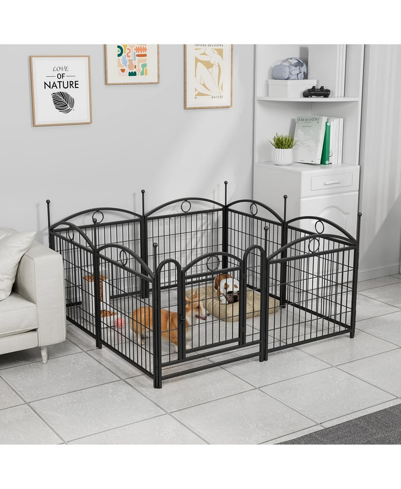 Streamdale Furniture Dog Playpen 24" 8 Panel Metal Pet Fence