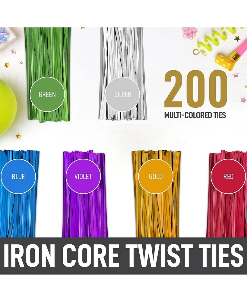 4 x 6 Inches Clear Cellophane Candy Bags With Ties - 200 Piece