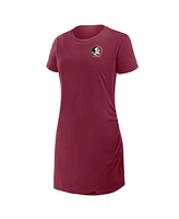 Fanatics Women's Garnet Florida State Seminoles Ruched Drape T-Shirt Dress