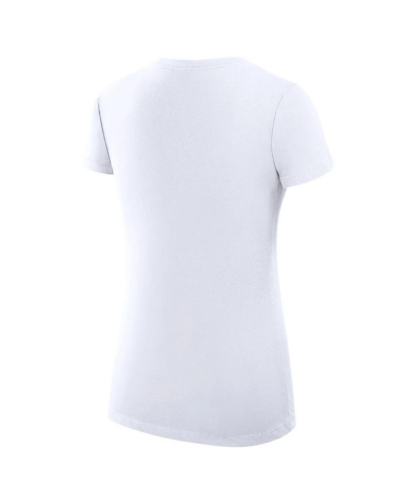 G-iii 4Her by Carl Banks Women's White Atlanta Braves City Graphic V-Neck Fitted T-Shirt