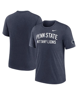 Nike Men's Heather Navy Penn State Nittany Lions Campus Collegiate Block Tri-Blend T-Shirt