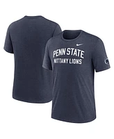 Nike Men's Heather Navy Penn State Nittany Lions Campus Collegiate Block Tri-Blend T-Shirt