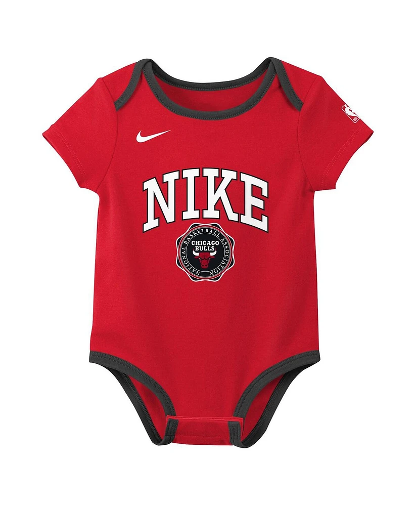 Nike Newborn 2-Pack Red/Black Chicago Bulls Just Do It Bodysuit Set