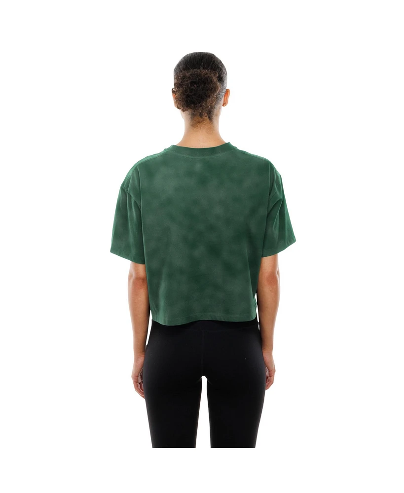 New Era Women's Green Bay Packers Cropped Boxy Sport Classics Mineral Wash T-Shirt