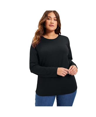 June + Vie Women's Long-Sleeve Crewneck One Only Tee