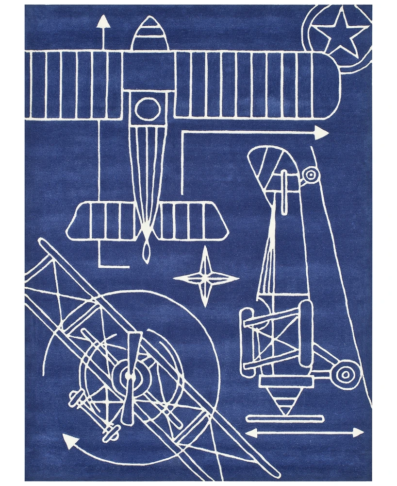Momeni Lil Mo Hipster Lmt-16 Aero Navy 4'x6' Area Rug