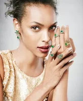 Effy Emerald (5-1/4 ct. t.w.) and Diamond (1-1/4 ct. t.w.) Teardrop Earrings in 14k Gold or 14k White Gold, Created for Macy's