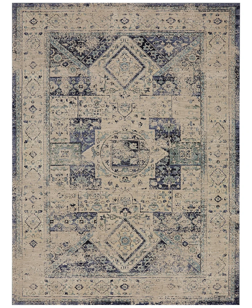 Closeout! Karastan Cosmopolitan Santee Indigo 2'4" x 7'10" Runner Rug