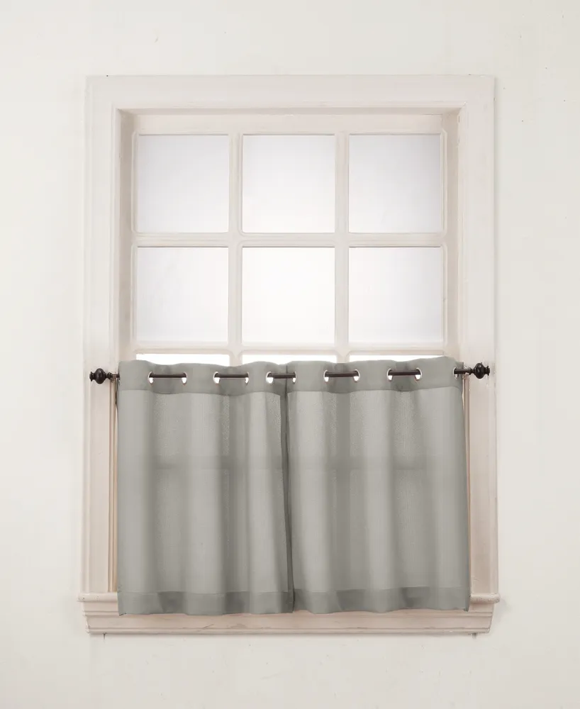 Montego Casual Textured Semi-Sheer Grommet Kitchen Curtain Tier Pair