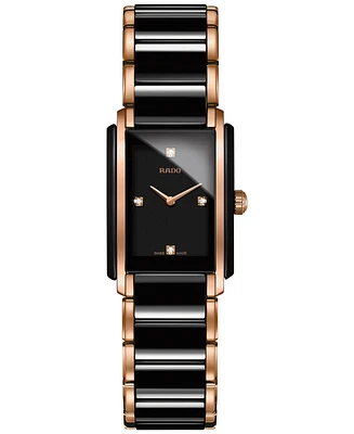 Rado Women's Swiss Integral Diamond Accent Two-Tone Stainless Steel & Ceramic Bracelet Watch 22x33mm R20612712