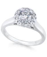 X3 Diamond Engagement Ring (1 ct. t.w.) in 18k White Gold, Created for Macy's