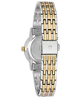 Bulova Women's Diamond Accent Two-Tone Stainless Steel Bracelet Watch 30mm 98P115