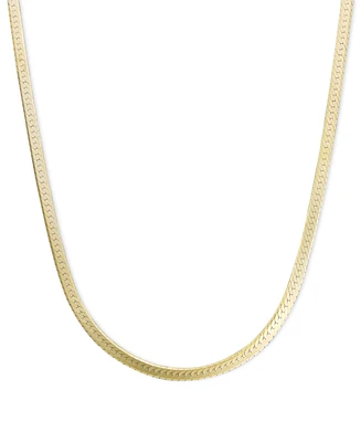 20" Flat Herringbone Chain Necklace (1-1/4mm) in 14k Gold