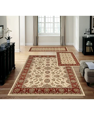 Closeout! Km Home Stadio Meshed Ivory/Brick 3-Pc. Rug Set