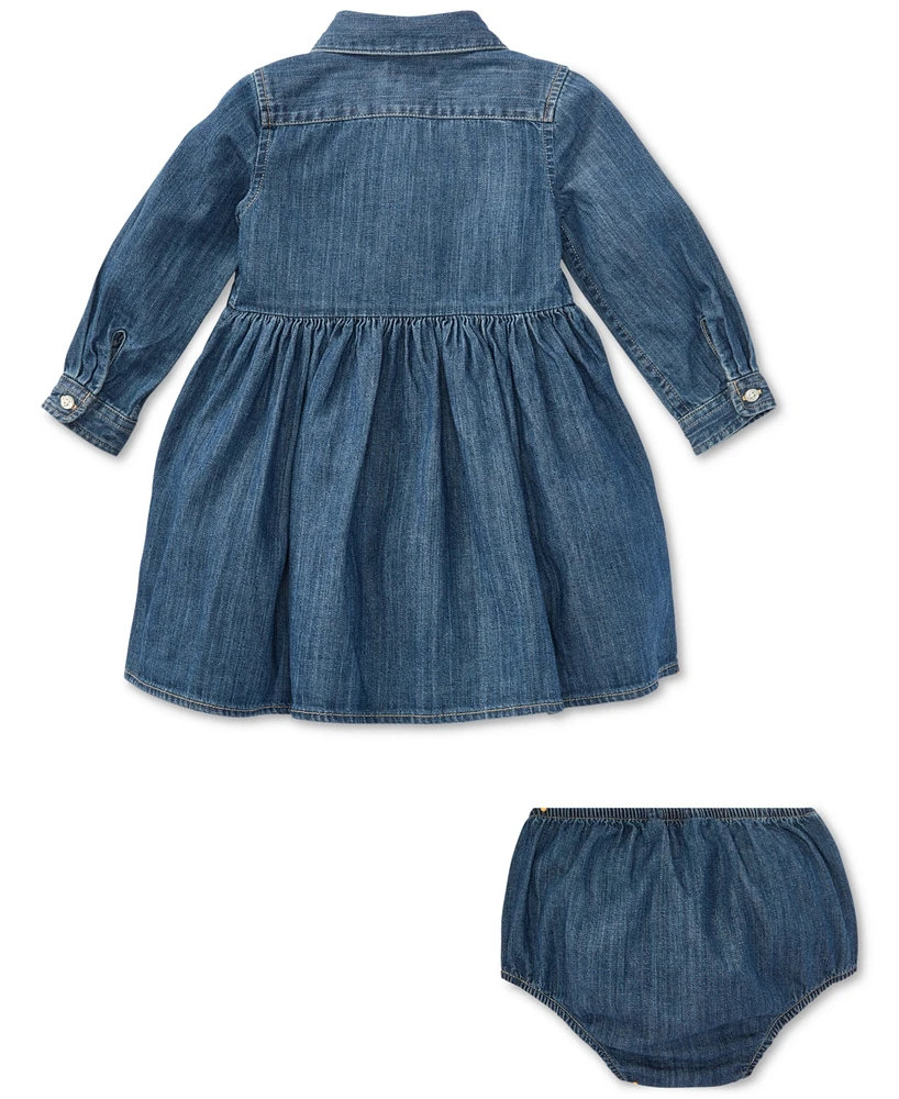 Polo Ralph Lauren Baby Girls Denim Cotton Shirtdress