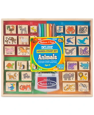 Melissa & Doug Animals Deluxe Wooden Stamp Set