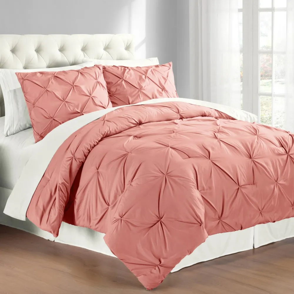 Cathay Home Inc. Premium Collection Pintuck 3-Pc. Comforter Set