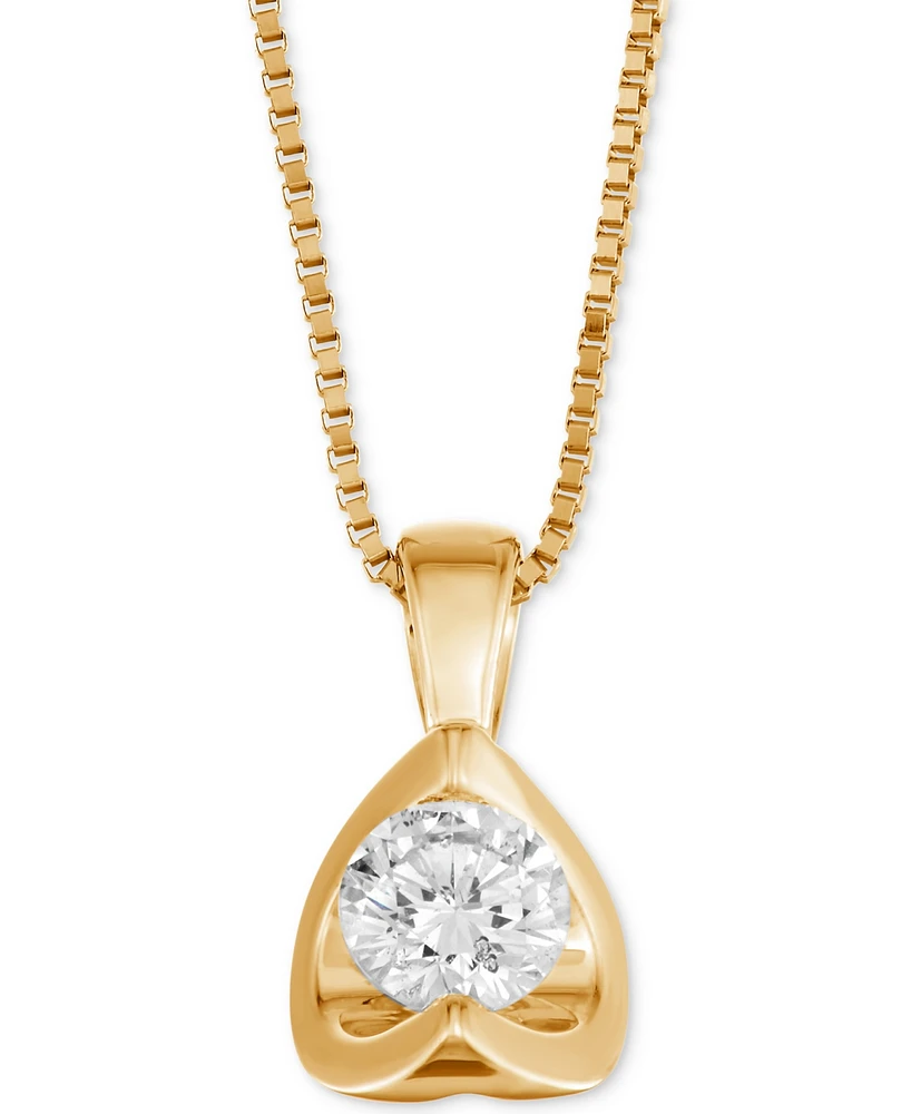 Diamond Tension-Set 18" Pendant Necklace (5/8 ct. t.w.) 14k White, Yellow or Rose Gold