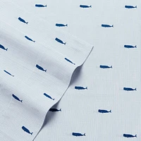 Nautica Whale Stripe Cotton Percale 3-Piece Sheet Set