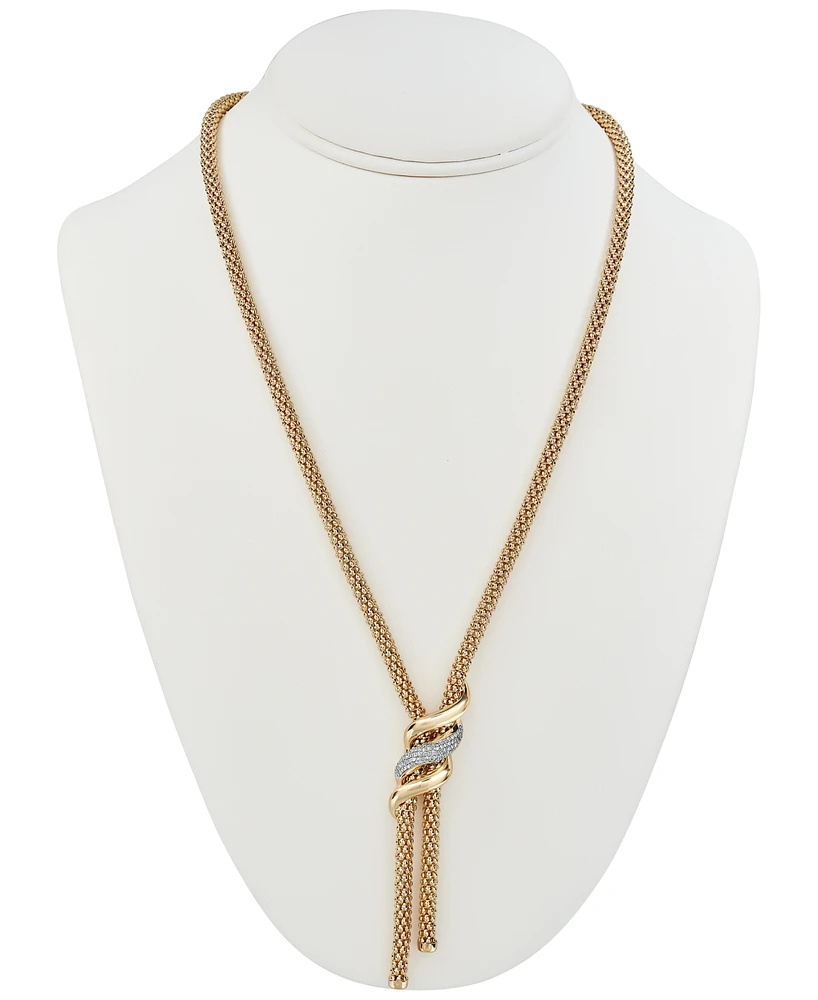Diamond Swirl Lariat Necklace (1/3 ct. t.w.) in 14k Gold Over Sterling Silver, 20" + 3" extender