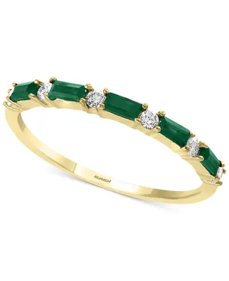 Effy Sapphire (1/3 ct. t.w.) & Diamond (1/8 Stacking Ring 14k White Gold (Also Available Emerald)