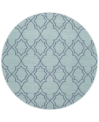 Closeout! Livabliss Alfresco Alf-9652 Aqua 8'9" Round Area Rug, Indoor/Outdoor