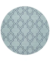 Closeout! Livabliss Alfresco Alf-9652 Aqua 8'9" Round Area Rug, Indoor/Outdoor