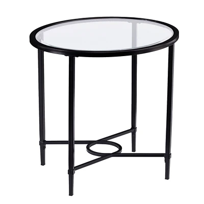 Carabella Metal and Glass Oval Side Table
