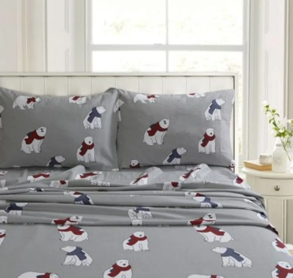 Tribeca Living Holiday Print Heavyweight Flannel Extra Deep Pocket Sheet Sets