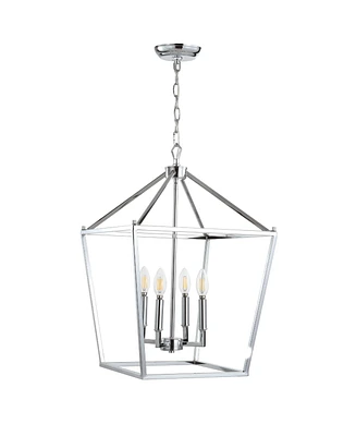 Jonathan Y Pagoda 4-Bulb Lantern Metal Led Pendant