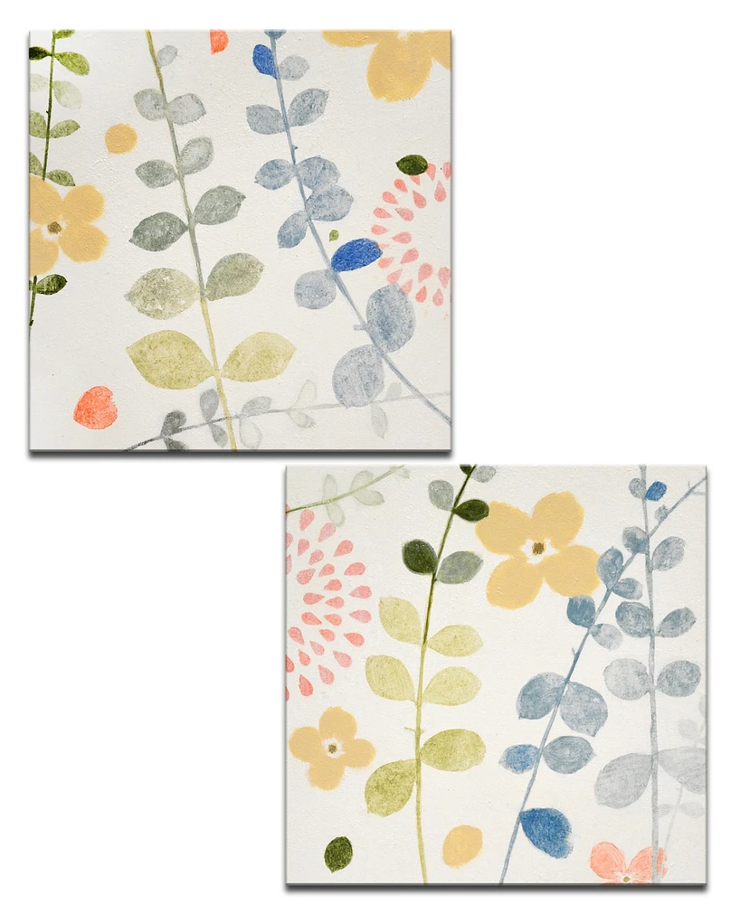 Ready2HangArt 'Dew I/Ii' 2 Piece Botanical Canvas Wall Art Set, 20x20"