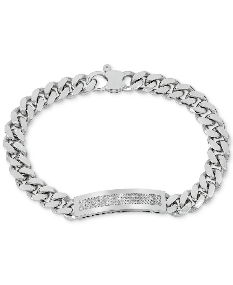 Men's Diamond (1/2 ct. t.w.) Id Bracelet in Sterling Silver (Also in 14k Gold Over Silver)