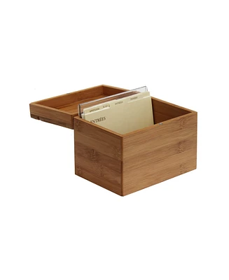 Oceanstar Bamboo Recipe Box with Divider
